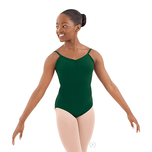 10527c - Eurotard Girls Cotton Lycra® Pinch Front Camisole Leotard Black