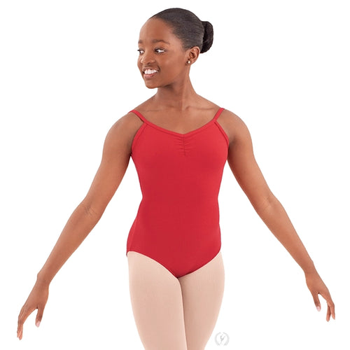 10527c - Eurotard Girls Cotton Lycra® Pinch Front Camisole Leotard Light Blue