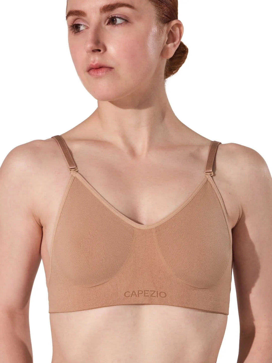 Capezio Seamless Clear Back Bra Nude