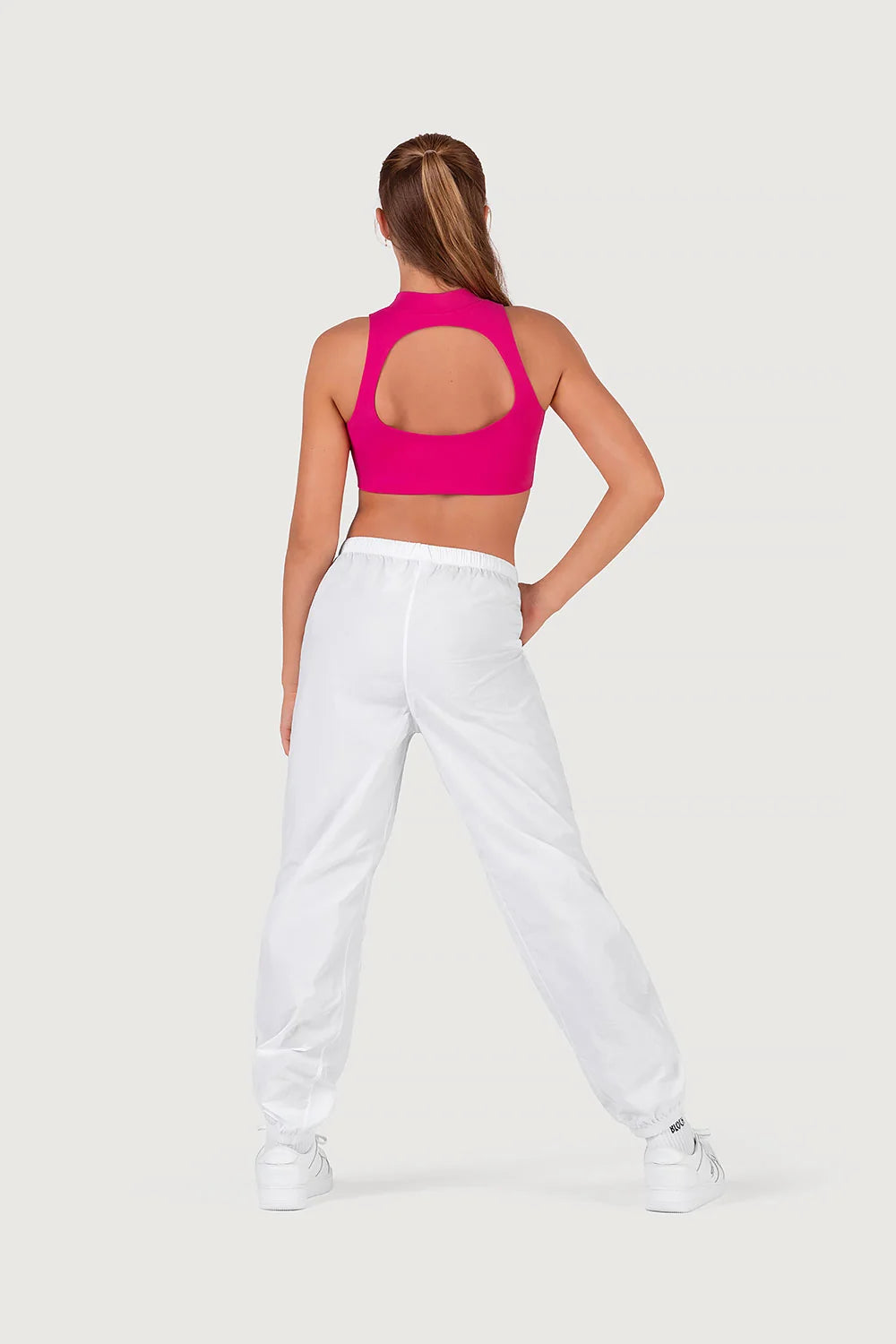 Bloch Girls Avant Cut Out Crop Top Electric Pink