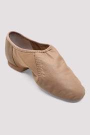 S0495L Ladies Neo-Flex Slip on Leather Jazz Shoes Tan Leather