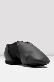S0495G Bloch Children's Neo-Flex Slip On Leather Jazz Shoes Black Leather
